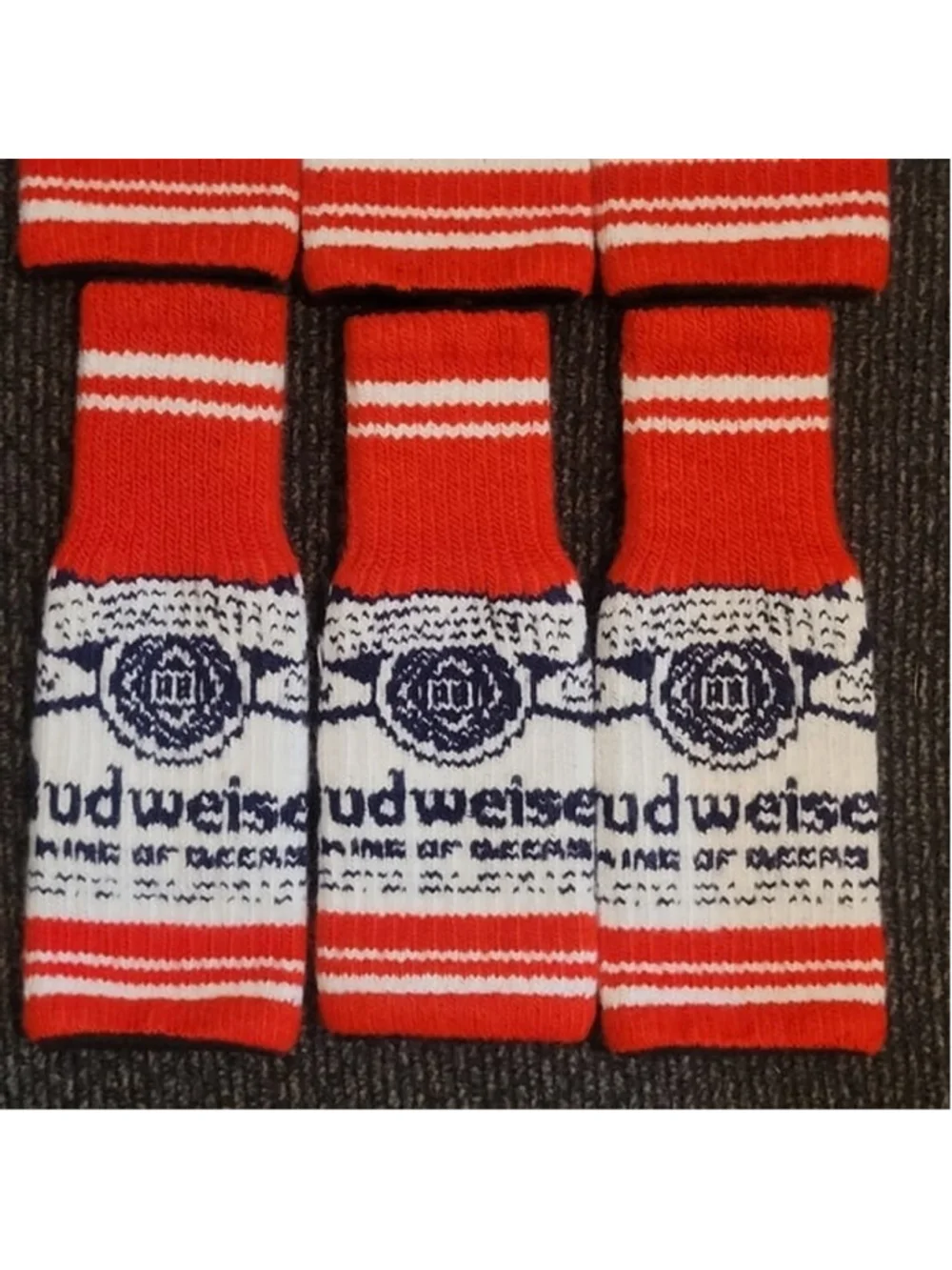 Budweiser 6 Pack Knit Beer Koozie Sweaters For Bottles NWOT